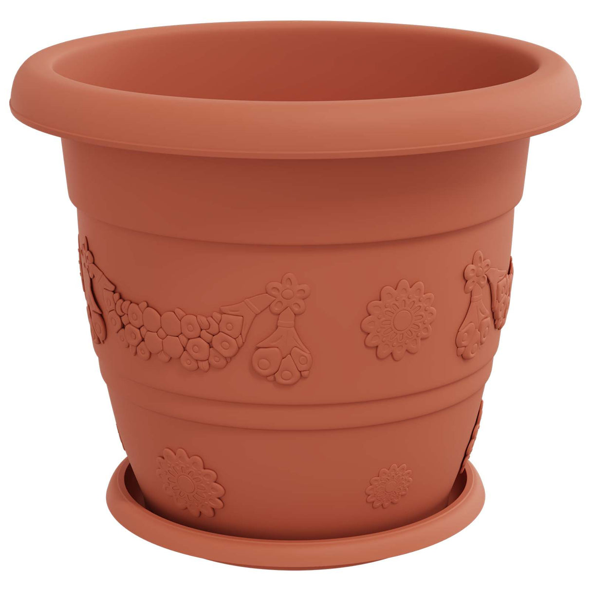 Plant Pots 6 pcs Brick Red Ø 34 x 28 cm Plastic