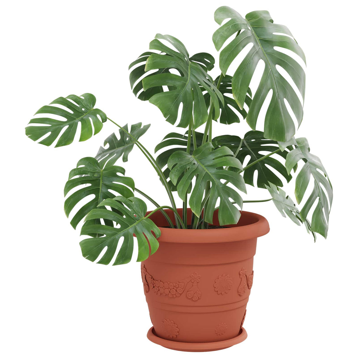 Plant Pots 6 pcs Brick Red Ø 34 x 28 cm Plastic