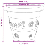 Plant Pots 6 pcs Brick Red Ø 39 x 32 cm Plastic