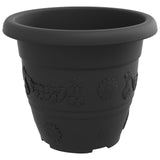 Plant Pots 6 pcs Black Ø 22 x 18 cm Plastic
