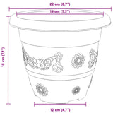 Plant Pots 6 pcs Black Ø 22 x 18 cm Plastic