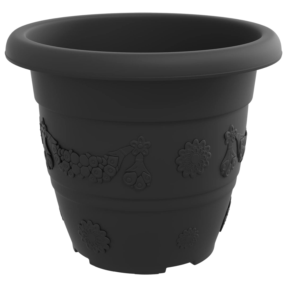 Plant Pots 6 pcs Black Ø 26 x 21.5 cm Plastic