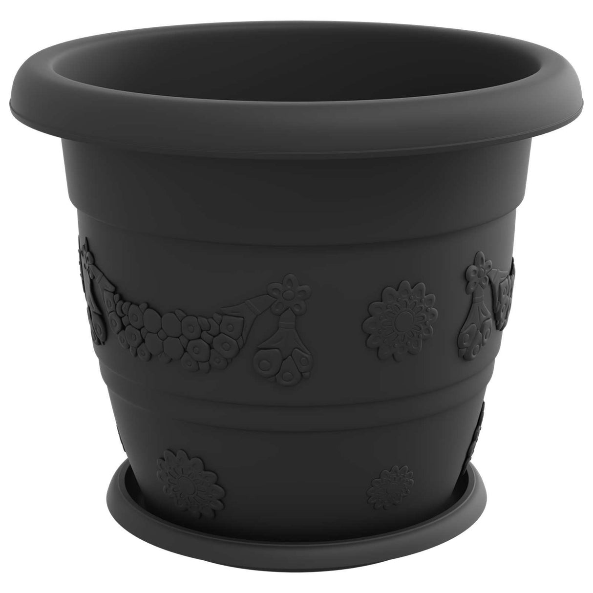 Plant Pots 6 pcs Black Ø 34 x 28 cm Plastic