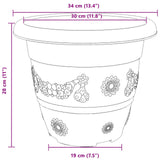 Plant Pots 6 pcs Black Ø 34 x 28 cm Plastic