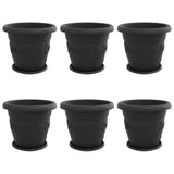 Plant Pots 6 pcs Black Ø 39 x 32 cm Plastic