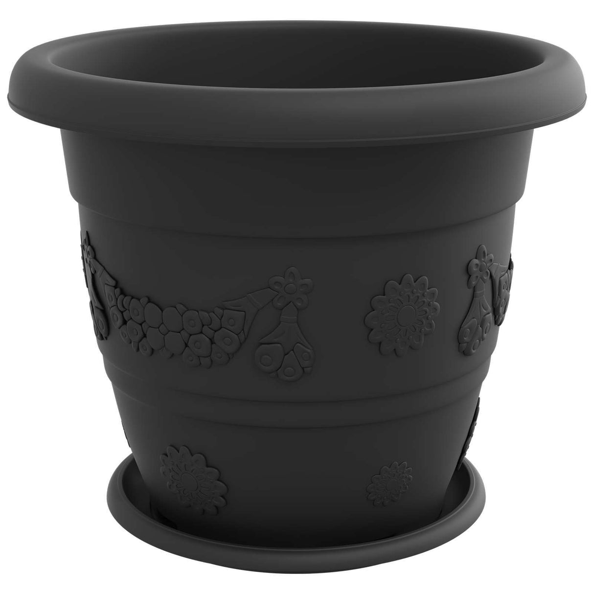 Plant Pots 6 pcs Black Ø 39 x 32 cm Plastic