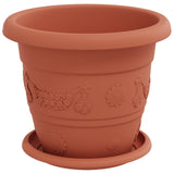 Plant Pots 24 pcs Brick Red Ø 22 x 18 cm Plastic