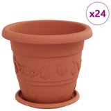 Plant Pots 24 pcs Brick Red Ø 26 x 21.5 cm Plastic