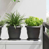 Plant Pots 24 pcs Black Ø 22 x 18 cm Plastic