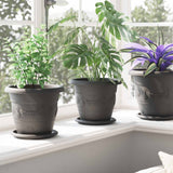 Plant Pots 24 pcs Black Ø 22 x 18 cm Plastic