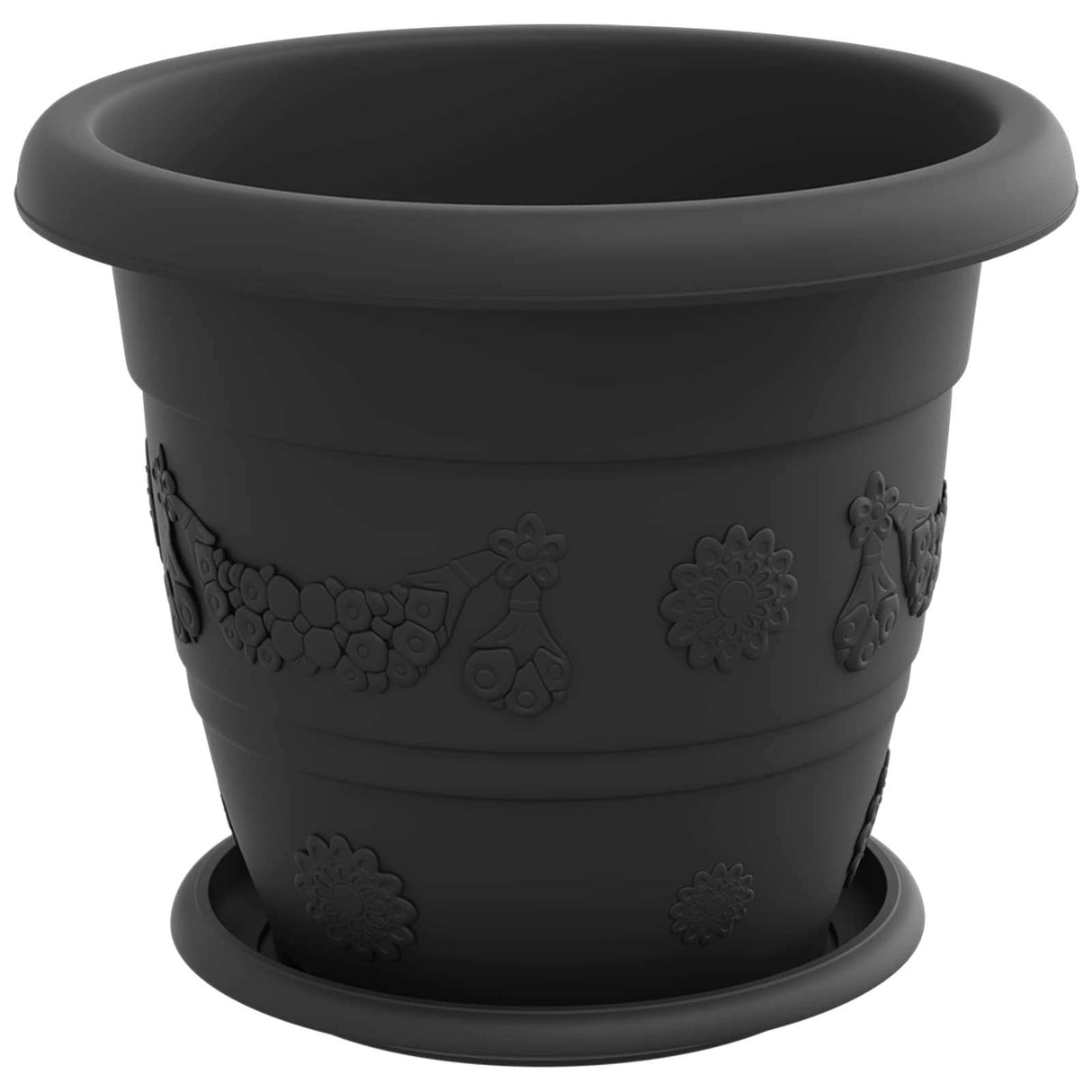 Plant Pots 24 pcs Black Ø 26 x 21.5 cm Plastic