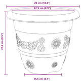 Plant Pots 24 pcs Black Ø 26 x 21.5 cm Plastic