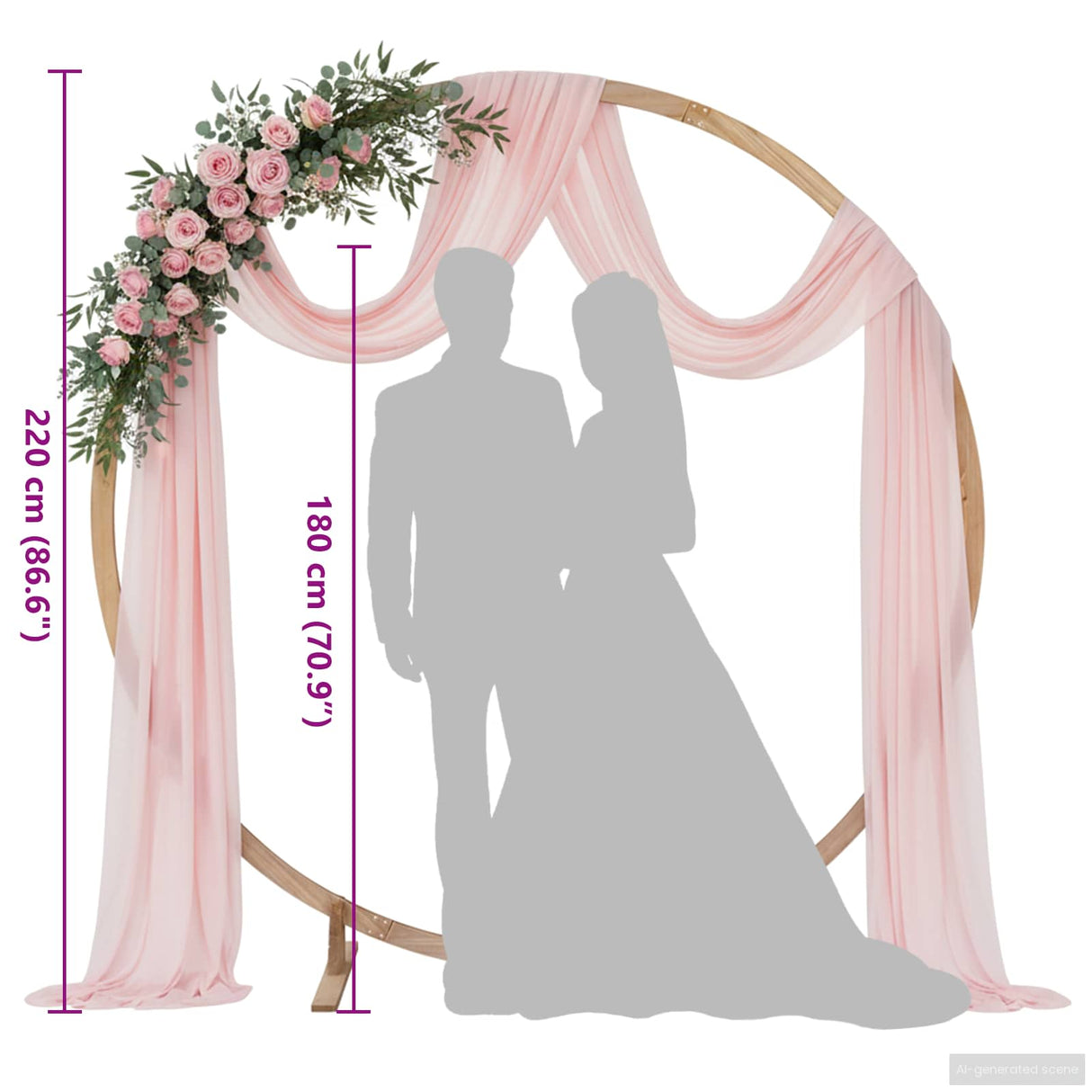 Wedding Arch Light Brown 224 x 80 x 220 cm Solid Pine Wood