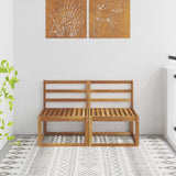 2 Piece Outdoor Middle Sofa Solid Acacia Wood Natural