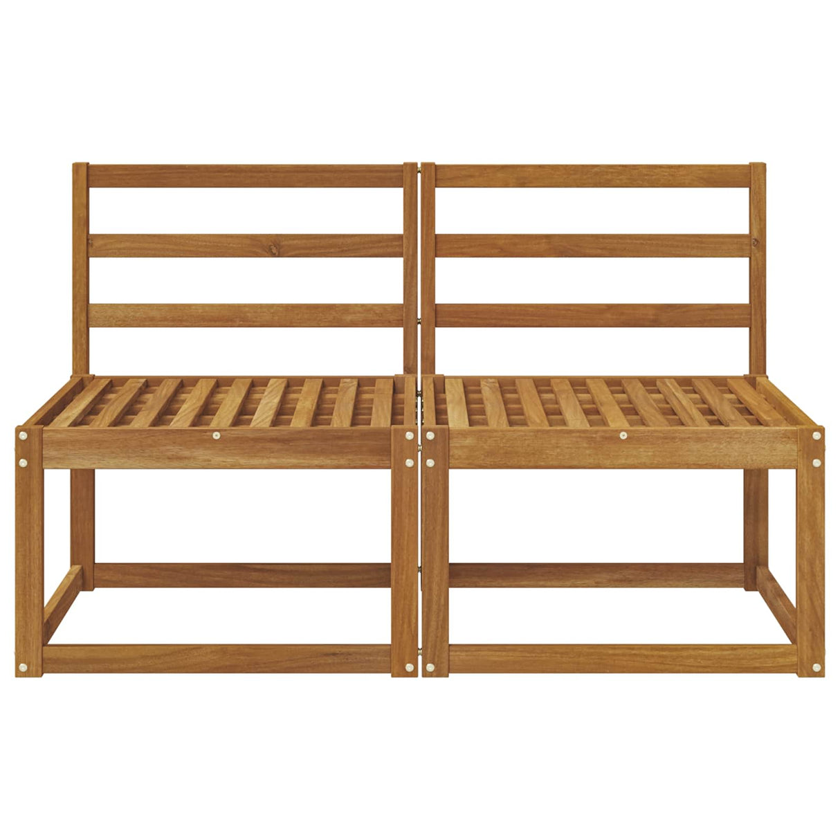 2 Piece Outdoor Middle Sofa Solid Acacia Wood Natural