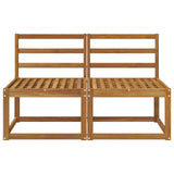 2 Piece Outdoor Middle Sofa Solid Acacia Wood Natural