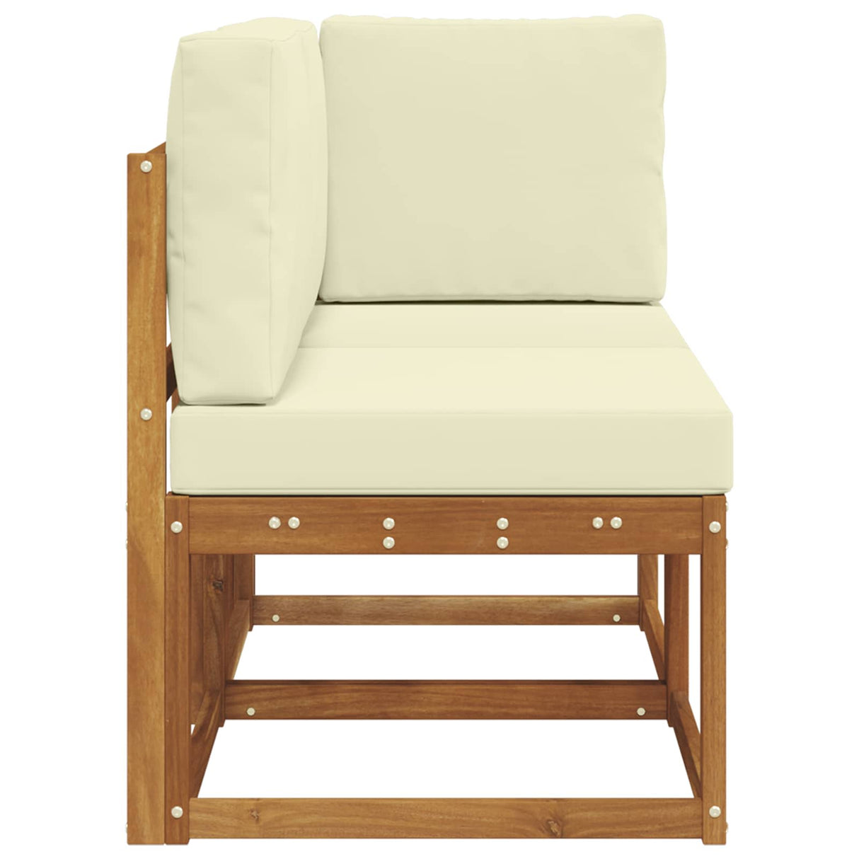 Outdoor Middle and Corner Sofa 2 Piece Natural and Cream