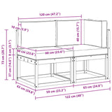 Outdoor Middle and Corner Sofa 2 Piece Natural and Anthracite