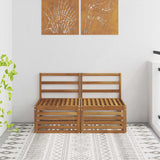 2 Piece Outdoor Middle Sofa Solid Acacia Wood Natural