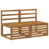 2 Piece Outdoor Middle Sofa Solid Acacia Wood Natural