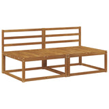 2 Piece Outdoor Middle Sofa Solid Acacia Wood Natural