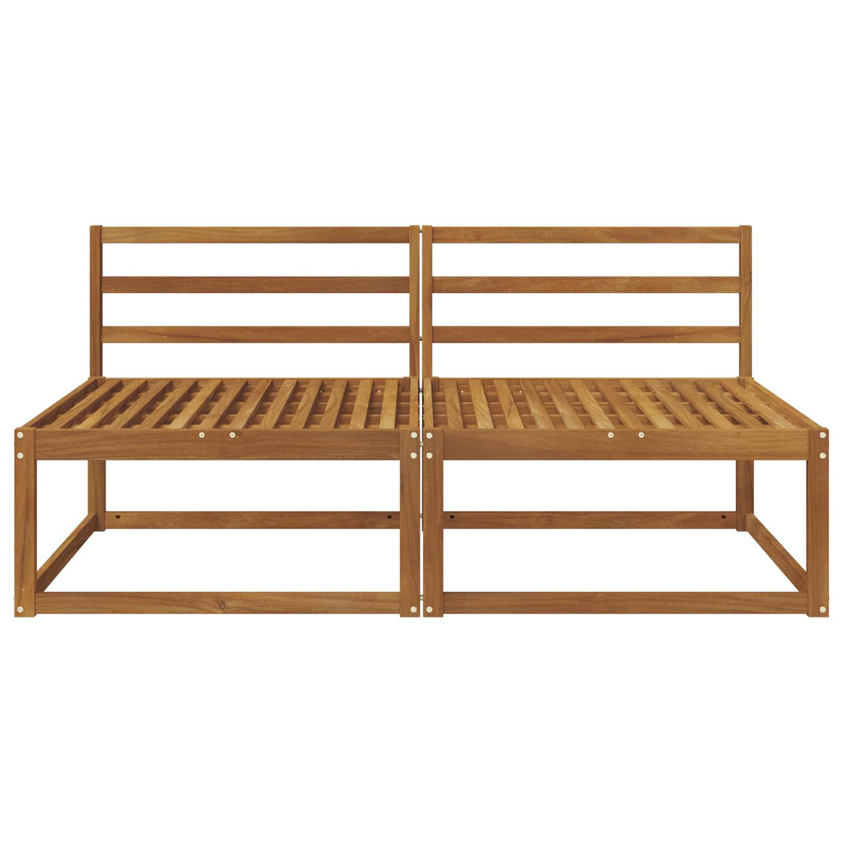 2 Piece Outdoor Middle Sofa Solid Acacia Wood Natural