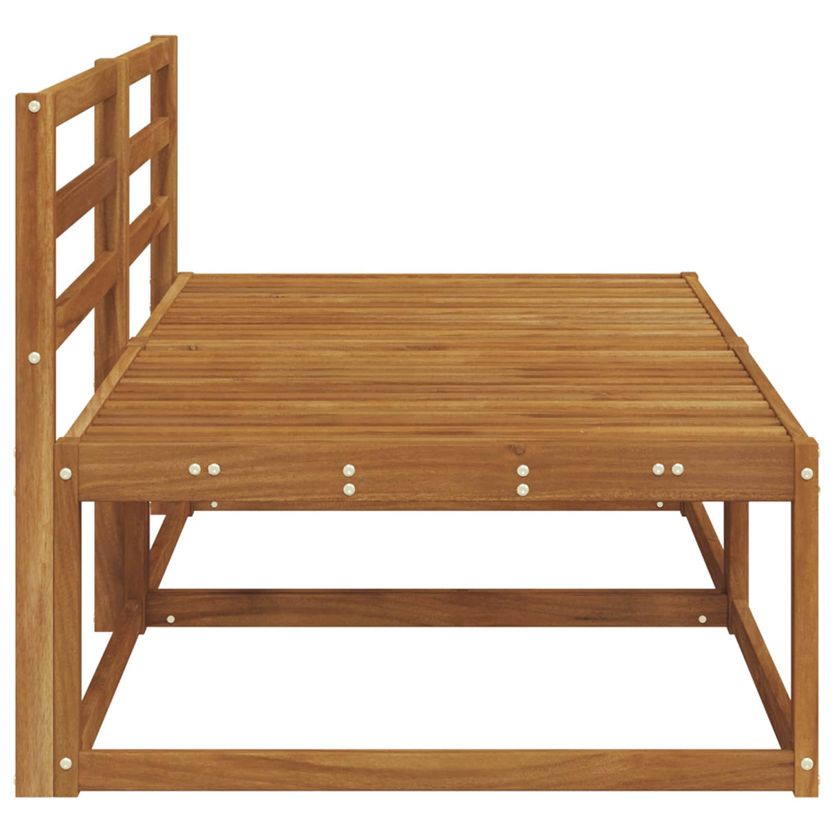 2 Piece Outdoor Middle Sofa Solid Acacia Wood Natural