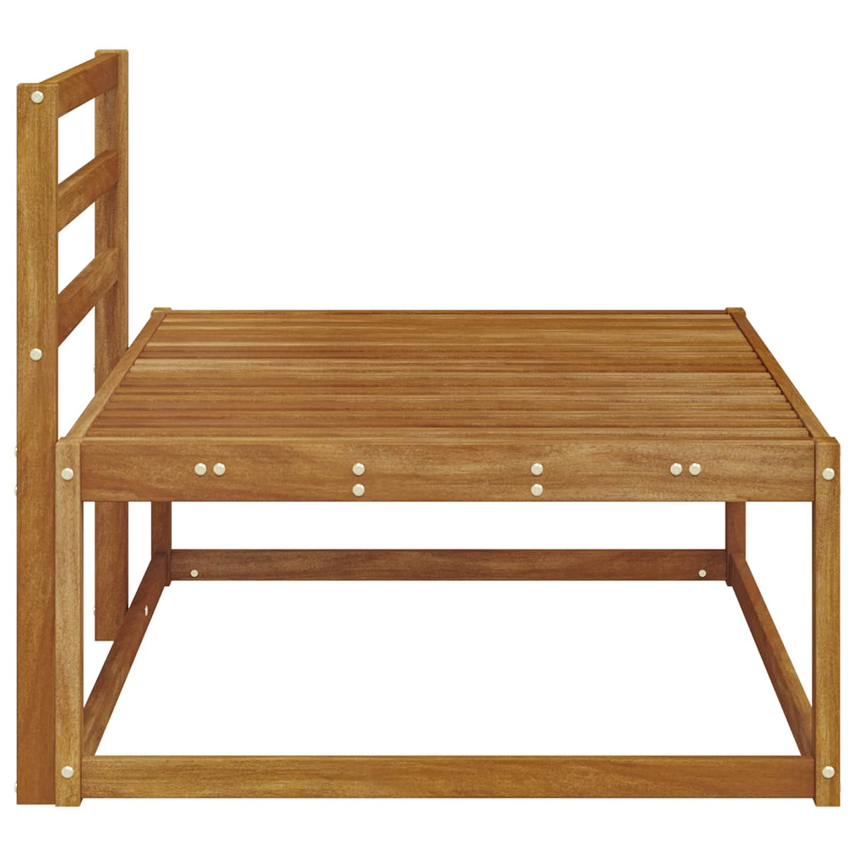 Outdoor End sofa Natural 115 x 83 x 73 cm Solid Acacia Wood