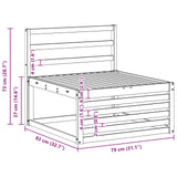 Outdoor Middle Sofa Solid Acacia Wood Natural 79 x 83 x 73 cm