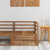 Outdoor Corner sofa Solid Acacia Wood Natural 83 x 83 x 73 cm