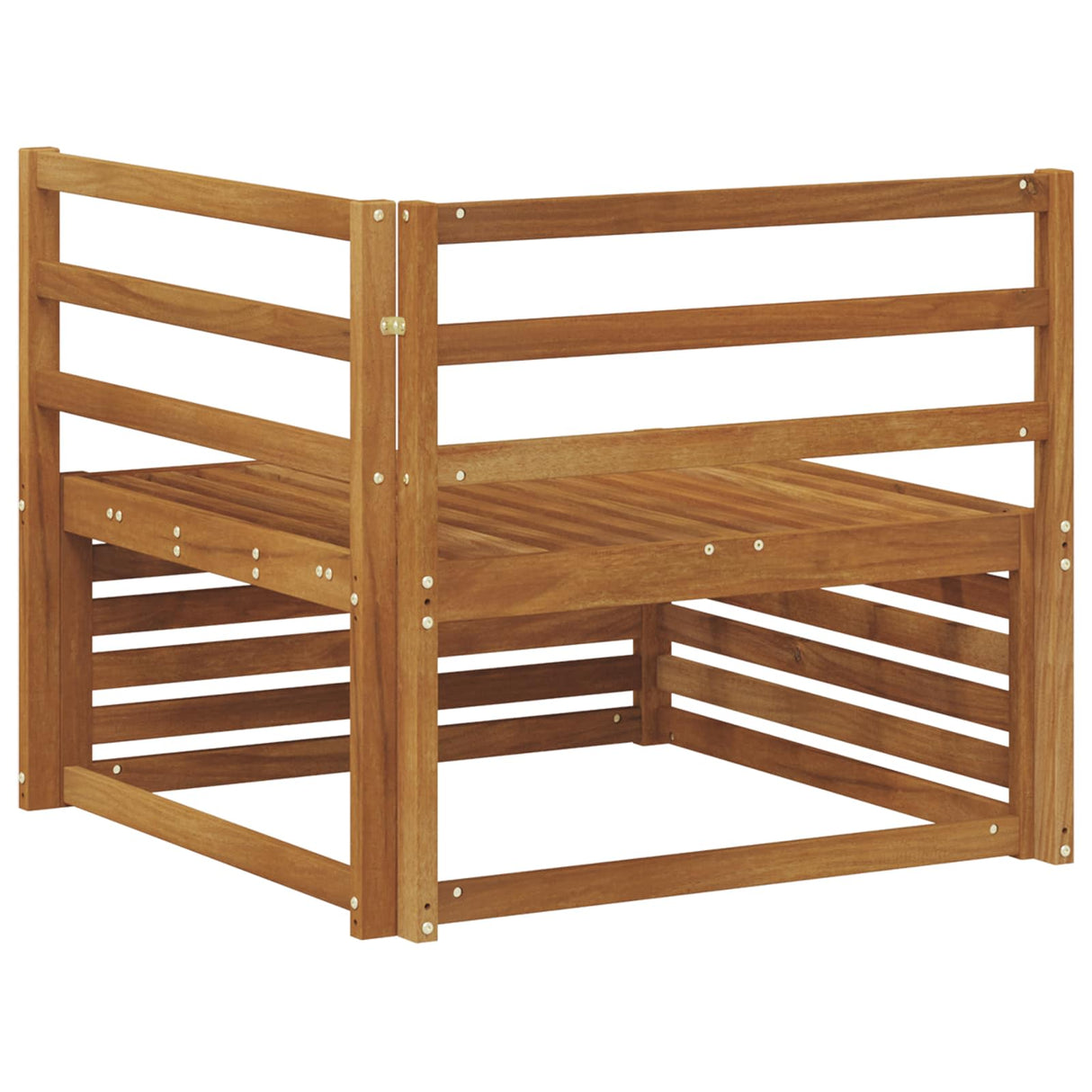 Outdoor Corner sofa Solid Acacia Wood Natural 83 x 83 x 73 cm