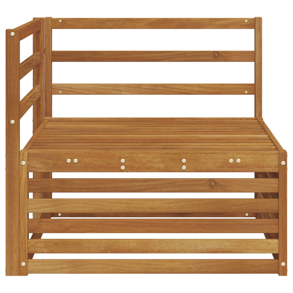 Outdoor Corner sofa Solid Acacia Wood Natural 83 x 83 x 73 cm