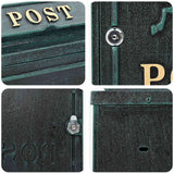Wall Mounted Mailbox Green 29 x 13 x 41 cm Cast Aluminum