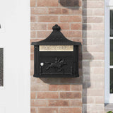 Wall Mounted Mailbox Black 40.5 x 16 x 45 cm Cast Aluminum