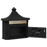 Wall Mounted Mailbox Black 40.5 x 16 x 45 cm Cast Aluminum