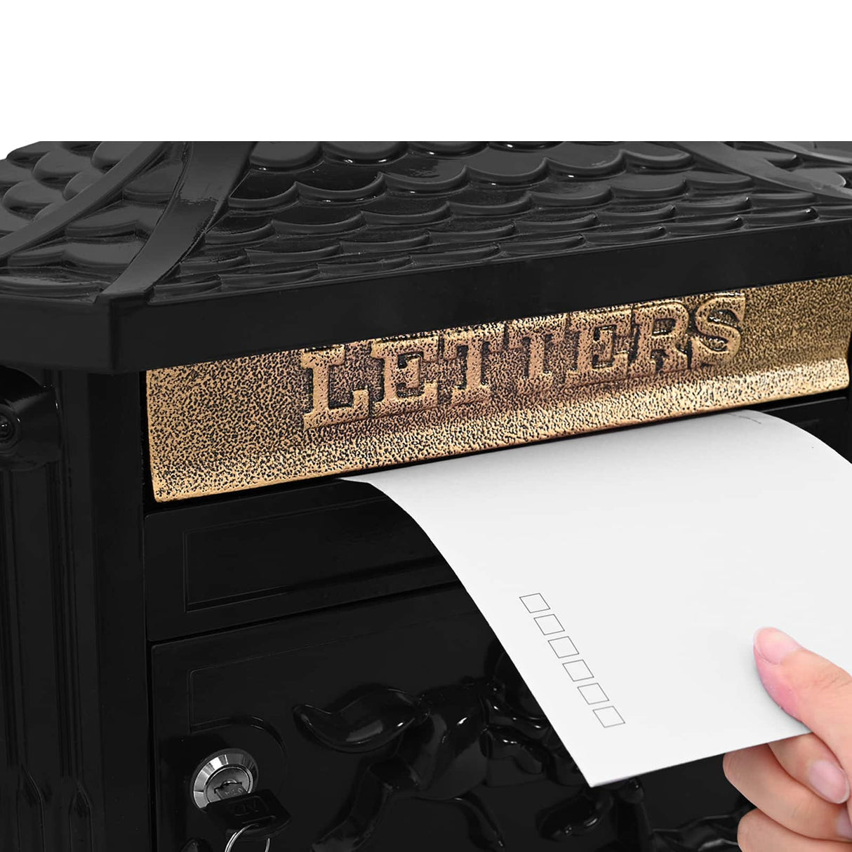 Wall Mounted Mailbox Black 40.5 x 16 x 45 cm Cast Aluminum