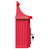 Wall Mounted Mailbox Red 40.5 x 16 x 45 cm Cast Aluminum