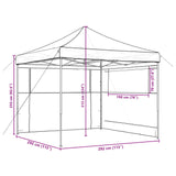 Party Tent Folding Brown 292 x 292 x 315 cm Oxford Fabric