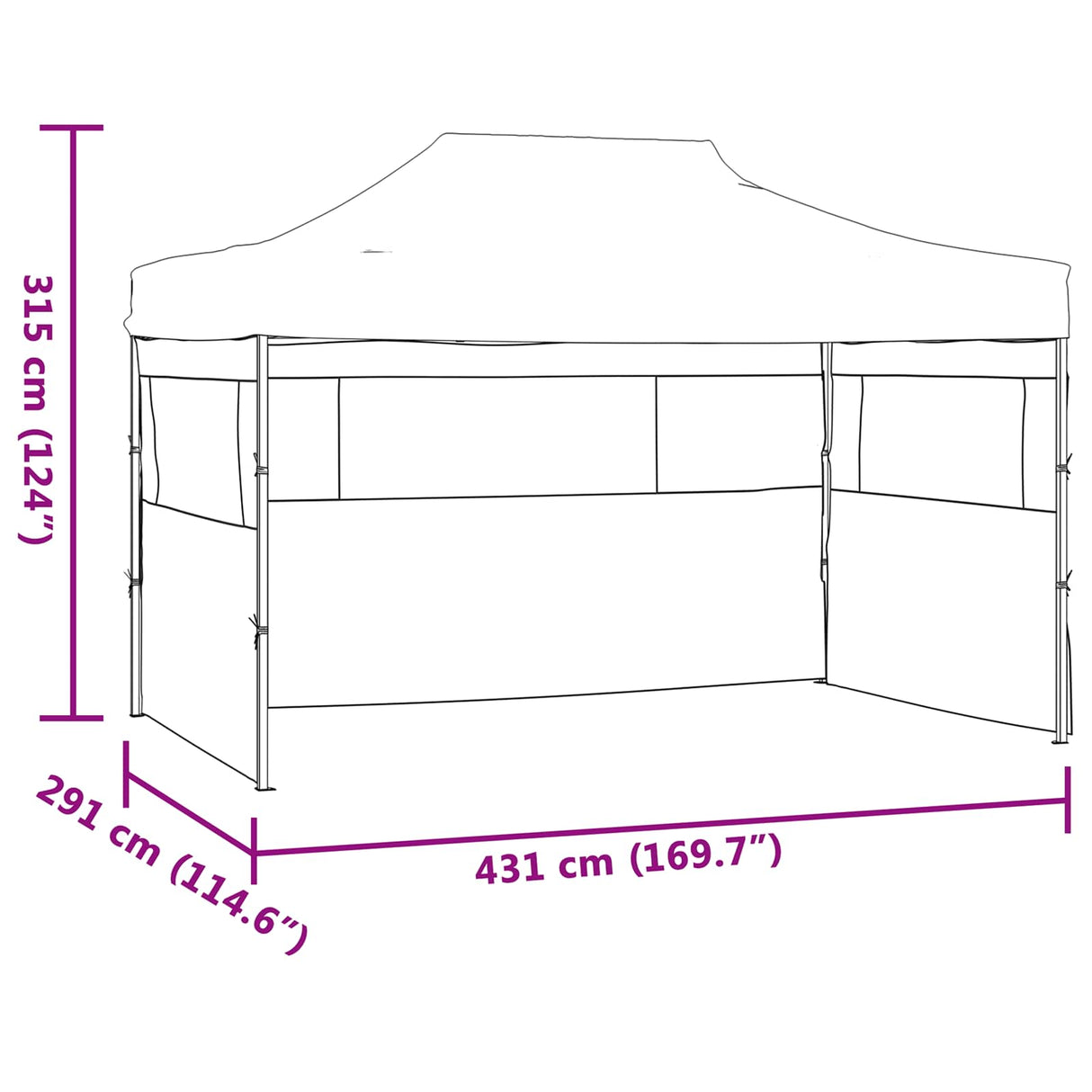 Party Tent Folding Blue 291 x 431 x 315 cm Oxford Fabric