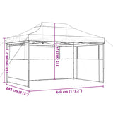 Party Tent Folding Black 292 x 440 x 315 cm Oxford Fabric