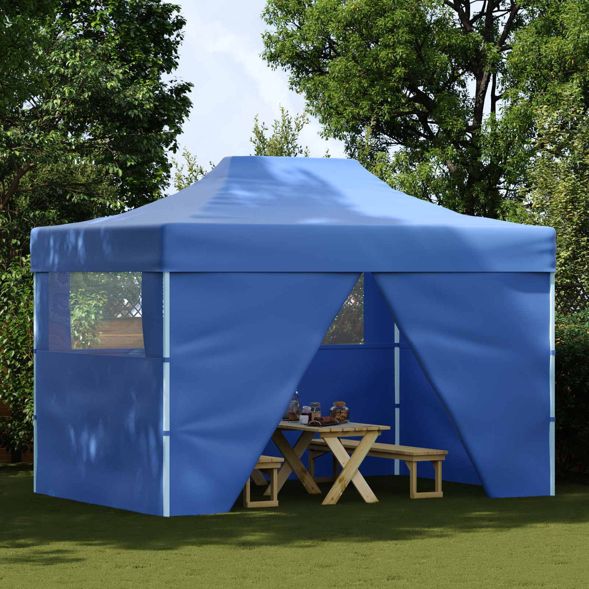 Party Tent Folding Blue 291 x 431 x 315 cm Oxford Fabric