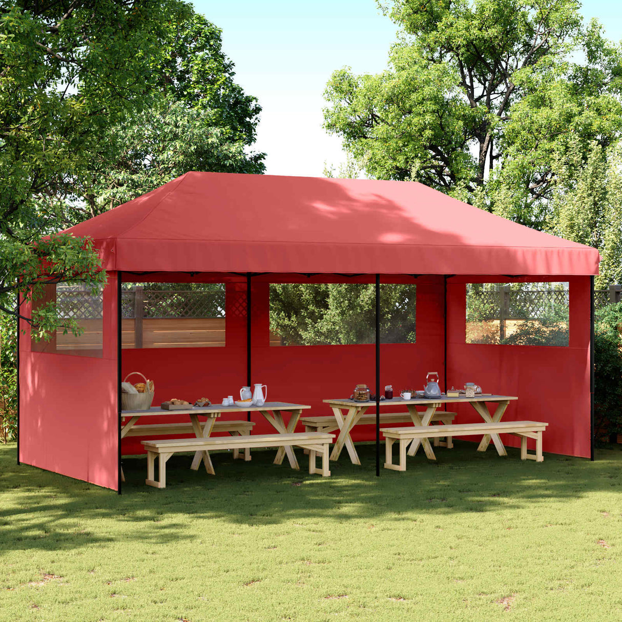 Party Tent Folding Burgundy 292 x 580 x 315 cm Oxford Fabric