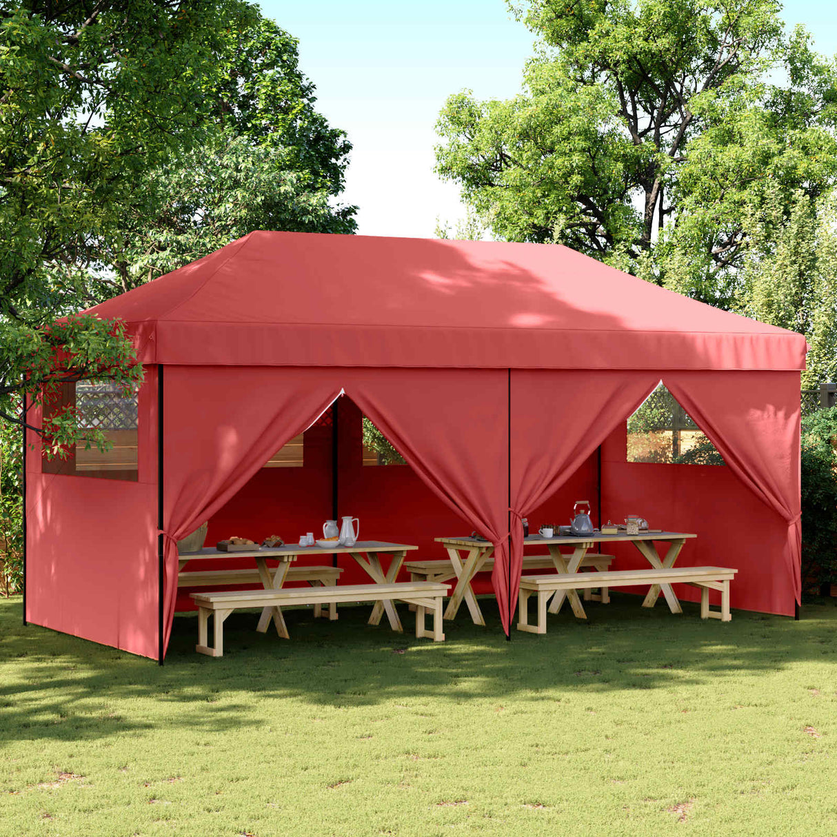 Party Tent Folding Burgundy 292 x 580 x 315 cm Oxford Fabric
