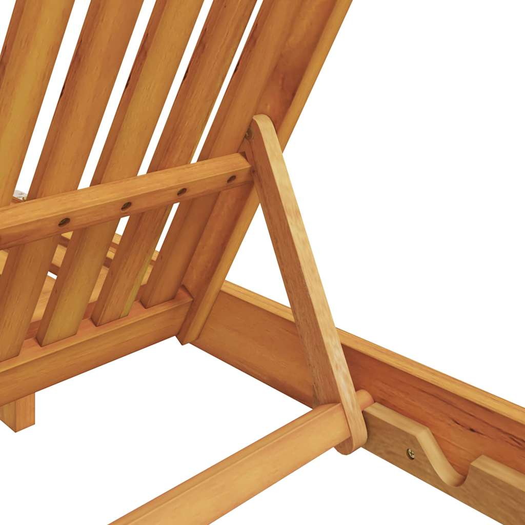 Sun Lounger Reclining Brown Solid Acacia Wood