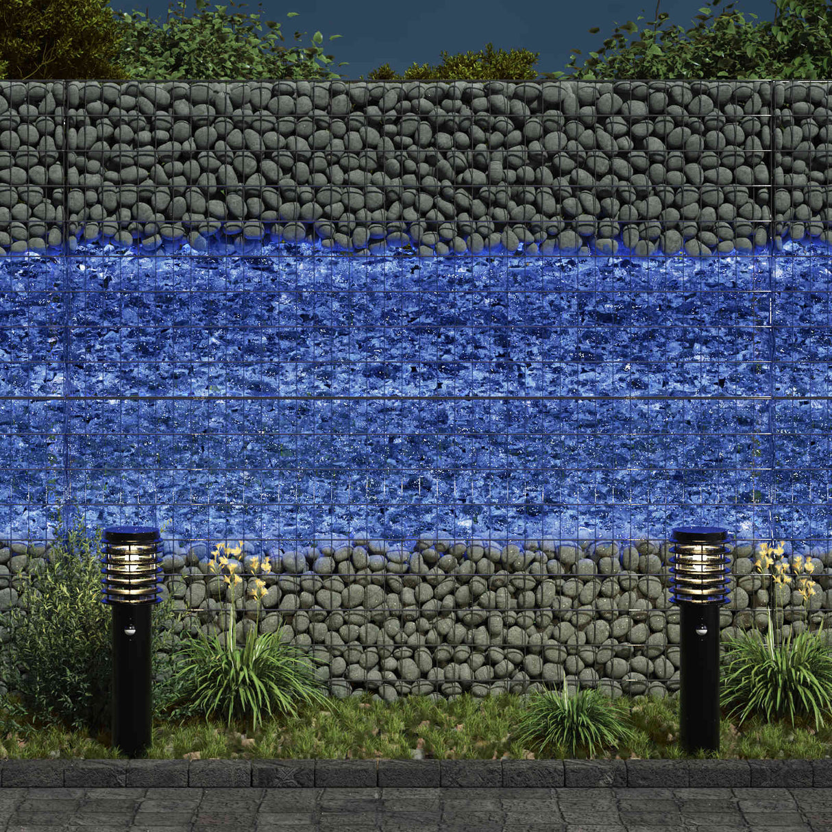 Garden Stones Blue 12 cm Glass