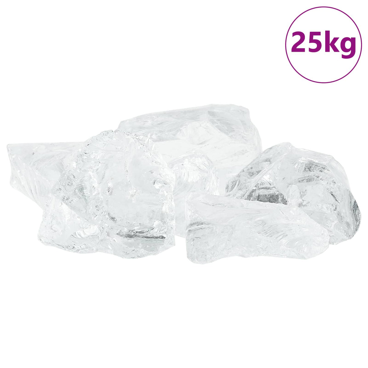 Garden Stones White 12 cm Glass