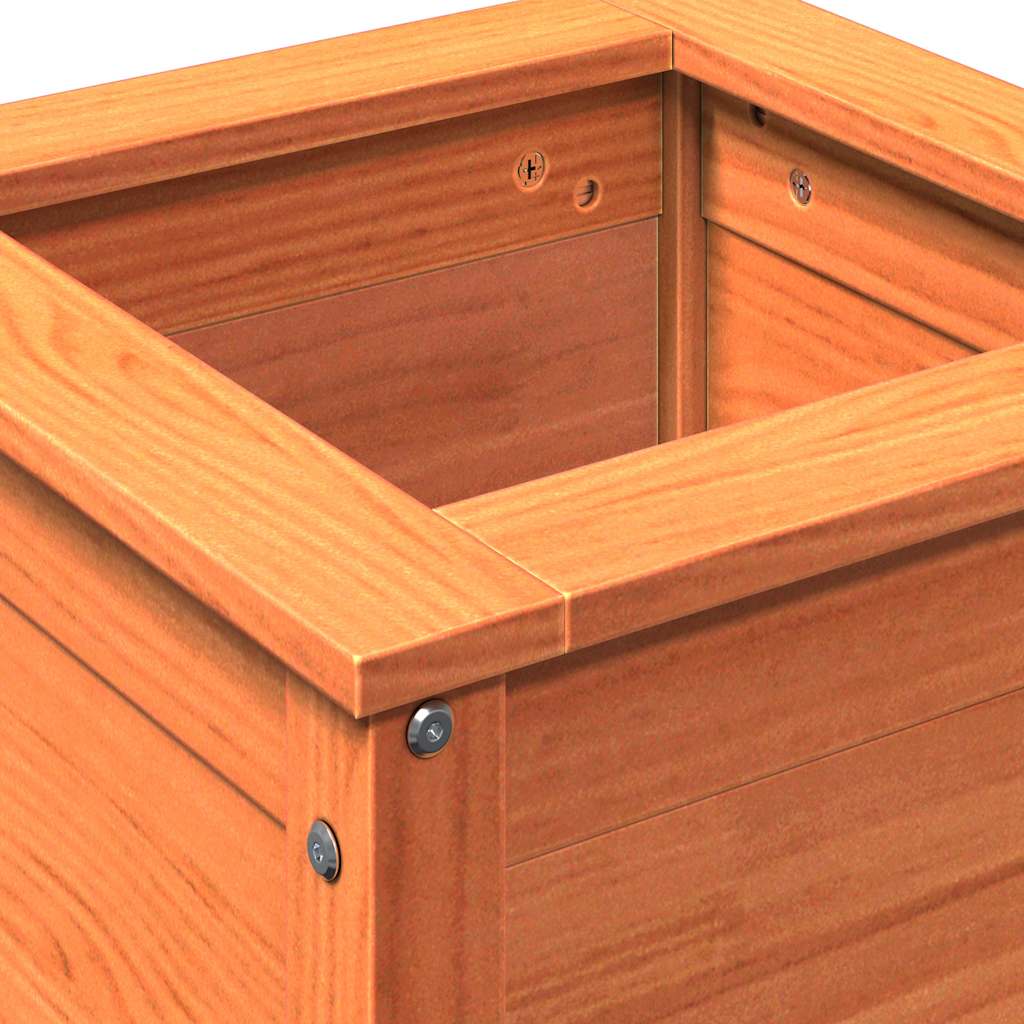 Garden Planter Wax Brown 40 x 40 x 39 cm Solid Pine Wood