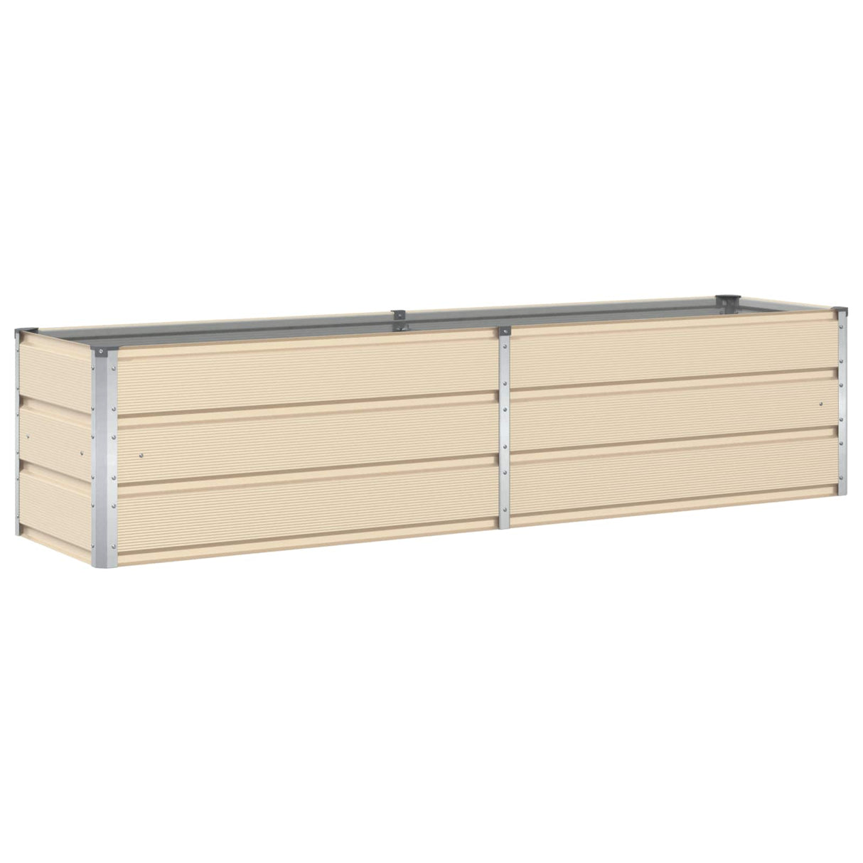 Planter Ivory 195 x 50 x 45 cm Galvanised Steel