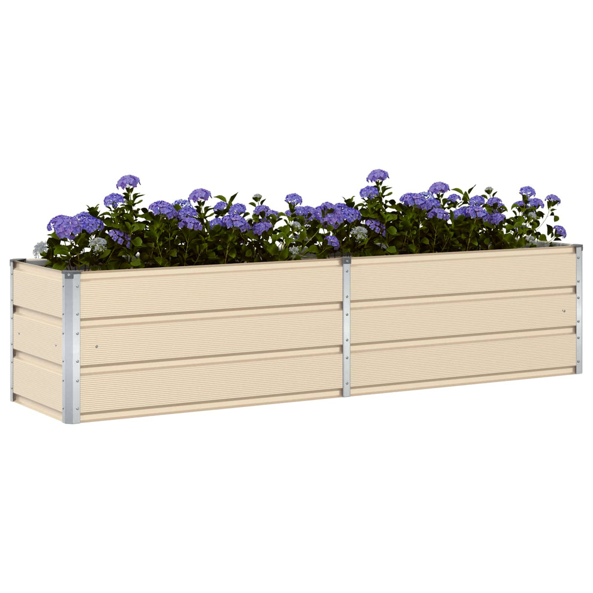Planter Ivory 195 x 50 x 45 cm Galvanised Steel