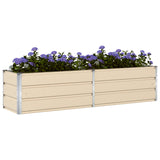 Planter Ivory 195 x 50 x 45 cm Galvanised Steel